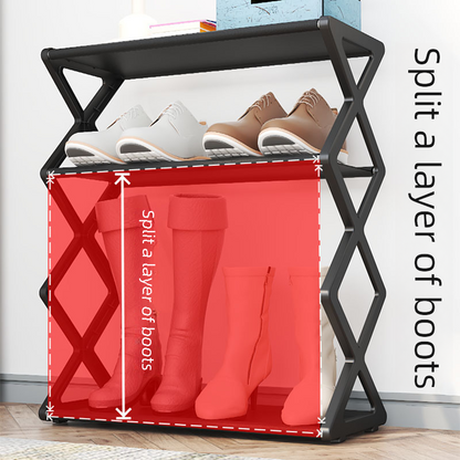 X-Type Shoe Rack - Easy Assembly Multi-Function Storage