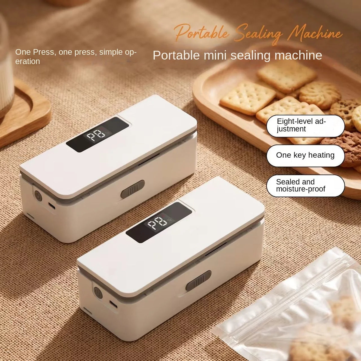 Cross-border Rechargeable ABS Sealing Machine Portable Manual Hand-press Mini Magnetic-seal for Tea and Snacks Zhejiang Origin