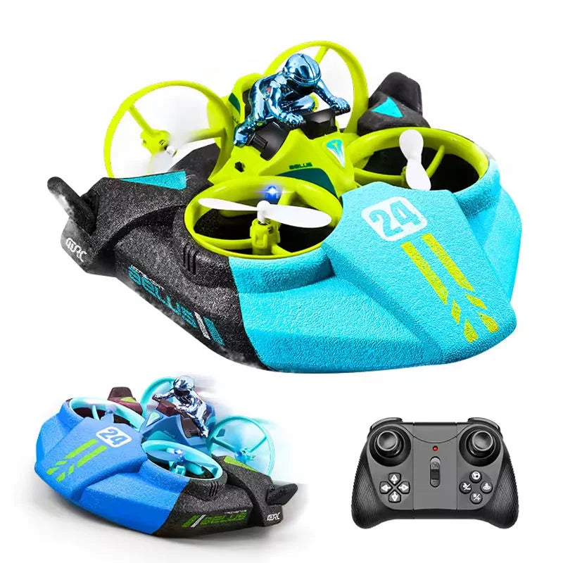 Wholesale Toys Remote-Controlled Sea-Land-Air 3-in-1 Flying Car Quadcopter Collision-Avoidance Beginner-Friendly Ready-to-Go