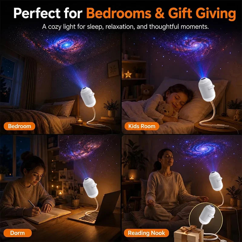 2026 USB Powered LED Night Light Projector  Galaxy Star Nebula Aurora Sky Dynamic Rotating Led Projector Light for Kids Bedroom