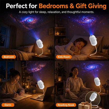 2026 USB Powered LED Night Light Projector  Galaxy Star Nebula Aurora Sky Dynamic Rotating Led Projector Light for Kids Bedroom