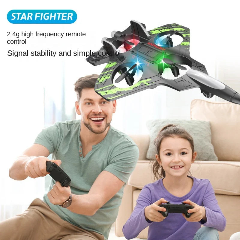 New Remote Control Aircraft Fighter Model Glider Plastic Drone Children's Little Boy Toy Follow Me Electric 80m