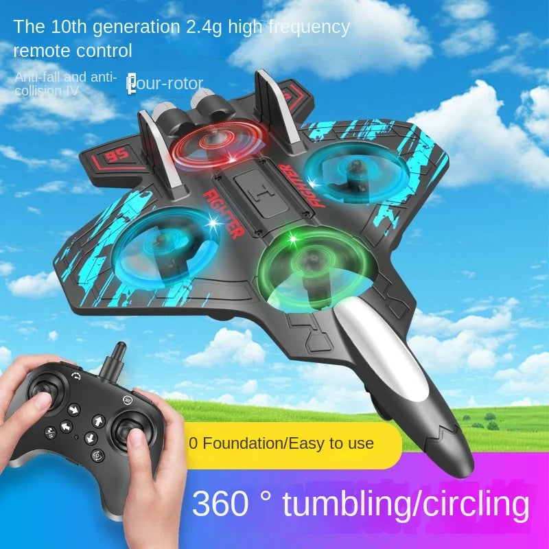 New Remote Control Aircraft Fighter Model Glider Plastic Drone Children's Little Boy Toy Follow Me Electric 80m
