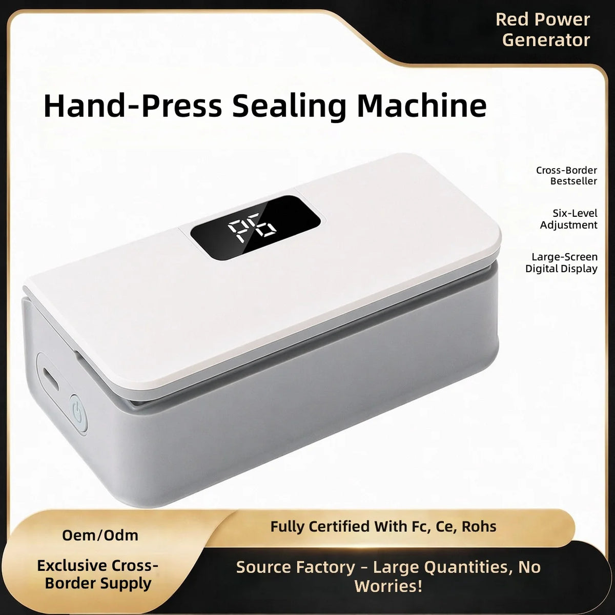 Cross-border Rechargeable ABS Sealing Machine Portable Manual Hand-press Mini Magnetic-seal for Tea and Snacks Zhejiang Origin