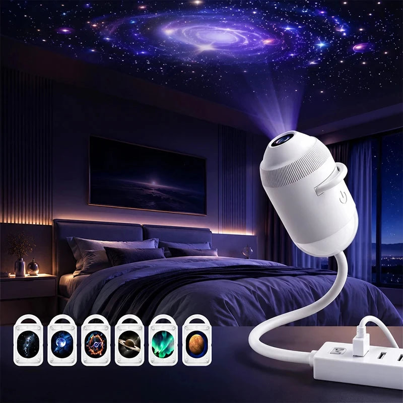 2026 USB Powered LED Night Light Projector  Galaxy Star Nebula Aurora Sky Dynamic Rotating Led Projector Light for Kids Bedroom