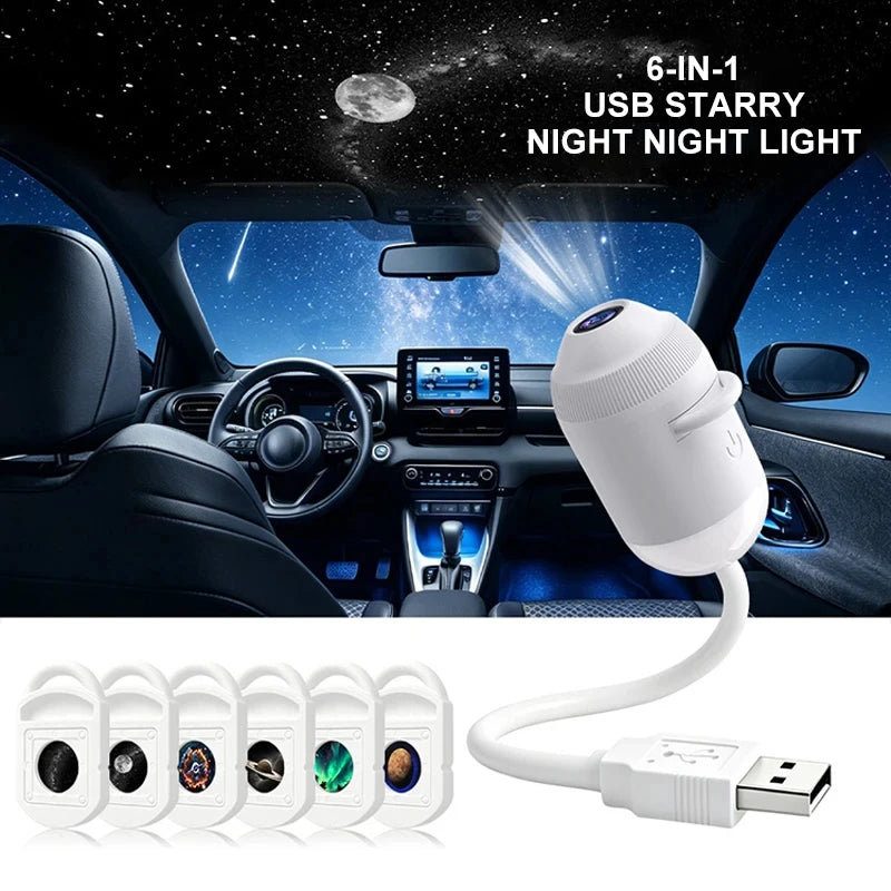 2026 USB Powered LED Night Light Projector  Galaxy Star Nebula Aurora Sky Dynamic Rotating Led Projector Light for Kids Bedroom