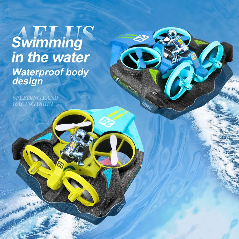 Wholesale Toys Remote-Controlled Sea-Land-Air 3-in-1 Flying Car Quadcopter Collision-Avoidance Beginner-Friendly Ready-to-Go