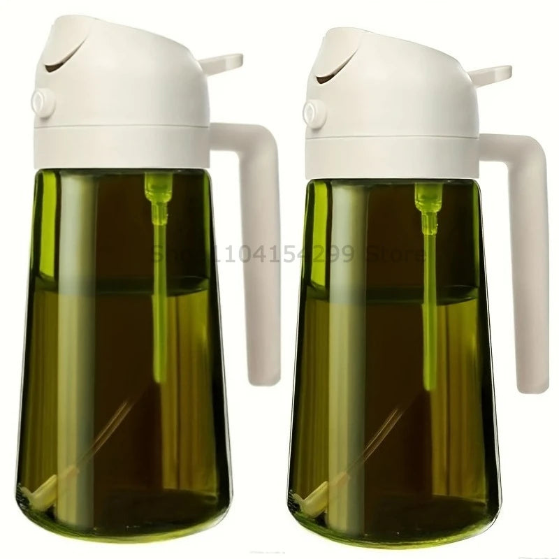 2-in-1 Oil Sprayer Dispenser Olive Oil Dispenser Oil Spray Bottle Plastic Spray Bottle for Cooking Air Fryer BBQ Baking Salad