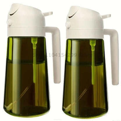 2-in-1 Oil Sprayer Dispenser Olive Oil Dispenser Oil Spray Bottle Plastic Spray Bottle for Cooking Air Fryer BBQ Baking Salad