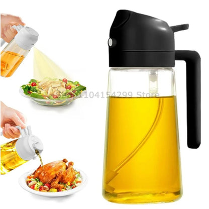 2-in-1 Oil Sprayer Dispenser Olive Oil Dispenser Oil Spray Bottle Plastic Spray Bottle for Cooking Air Fryer BBQ Baking Salad