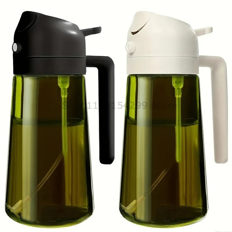 2-in-1 Oil Sprayer Dispenser Olive Oil Dispenser Oil Spray Bottle Plastic Spray Bottle for Cooking Air Fryer BBQ Baking Salad