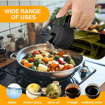 2-in-1 Oil Sprayer Dispenser Olive Oil Dispenser Oil Spray Bottle Plastic Spray Bottle for Cooking Air Fryer BBQ Baking Salad