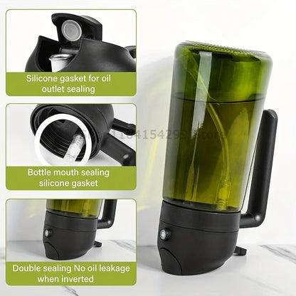 2-in-1 Oil Sprayer Dispenser Olive Oil Dispenser Oil Spray Bottle Plastic Spray Bottle for Cooking Air Fryer BBQ Baking Salad