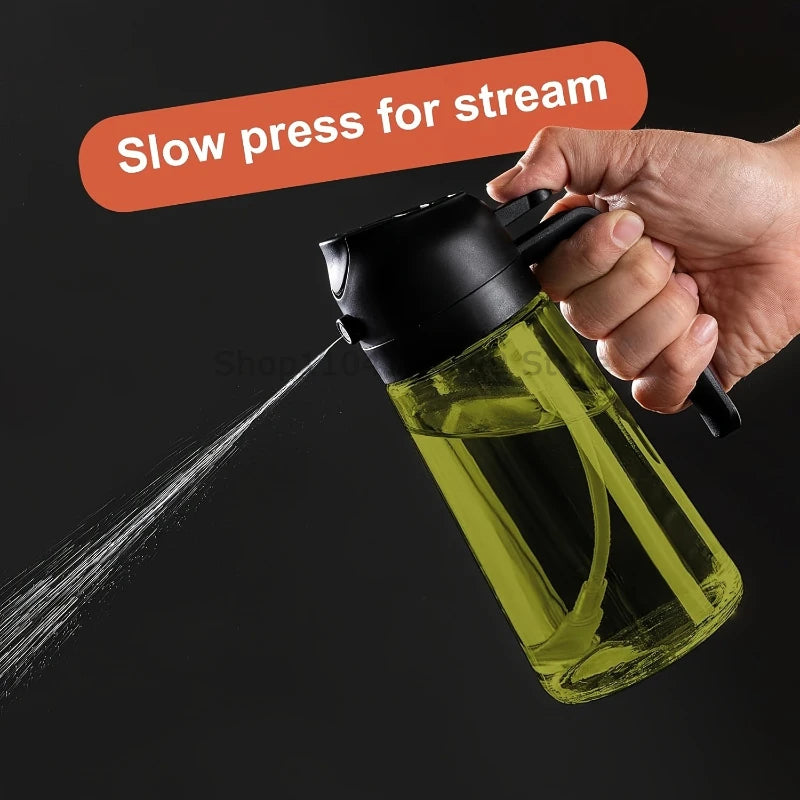 2-in-1 Oil Sprayer Dispenser Olive Oil Dispenser Oil Spray Bottle Plastic Spray Bottle for Cooking Air Fryer BBQ Baking Salad