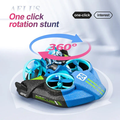 3 in 1 Amphibious RC Drone - Air Land Water Quadcopter with Waterproof Design & Cool Lights