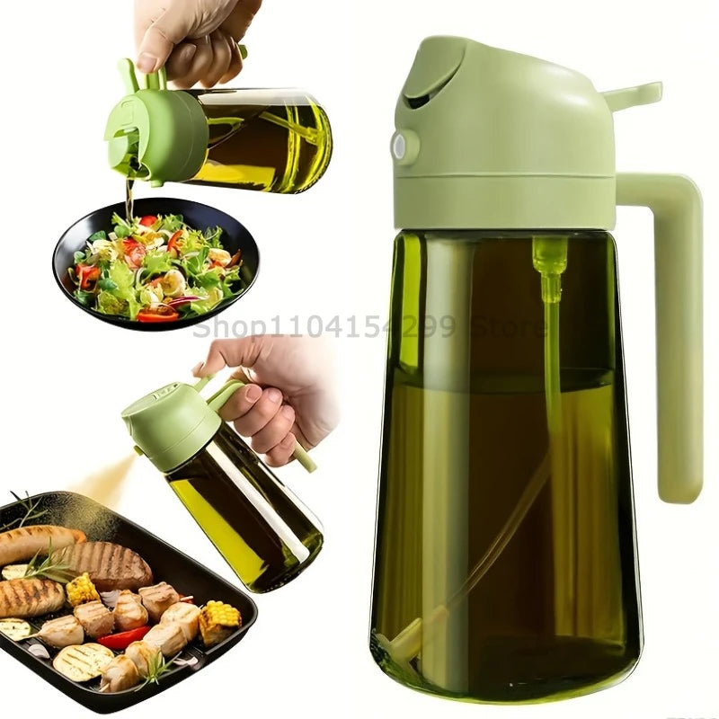 2-in-1 Oil Sprayer Dispenser Olive Oil Dispenser Oil Spray Bottle Plastic Spray Bottle for Cooking Air Fryer BBQ Baking Salad