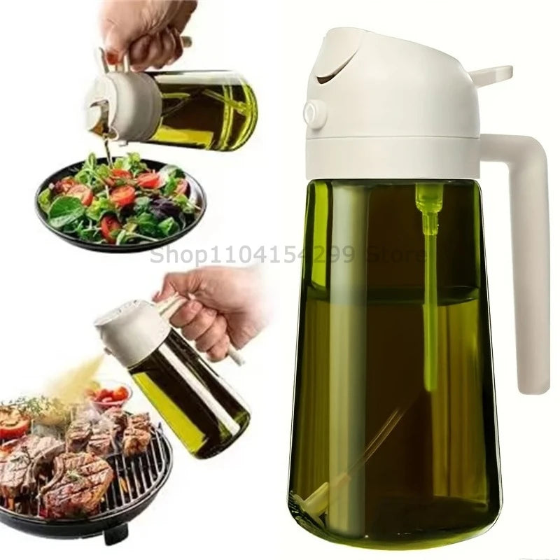 2-in-1 Oil Sprayer Dispenser Olive Oil Dispenser Oil Spray Bottle Plastic Spray Bottle for Cooking Air Fryer BBQ Baking Salad