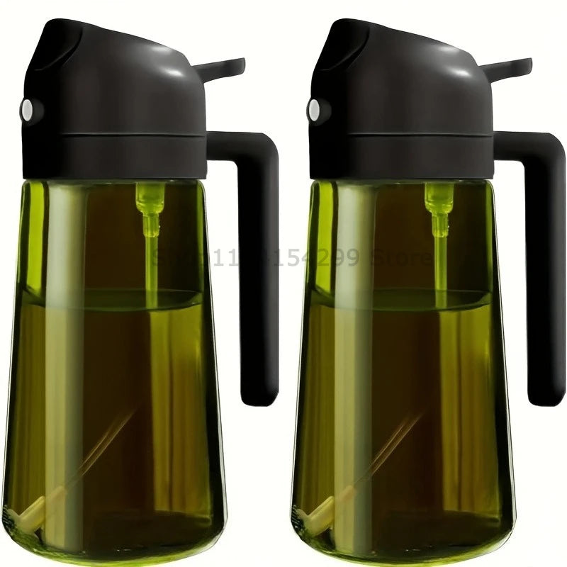 2-in-1 Oil Sprayer Dispenser Olive Oil Dispenser Oil Spray Bottle Plastic Spray Bottle for Cooking Air Fryer BBQ Baking Salad