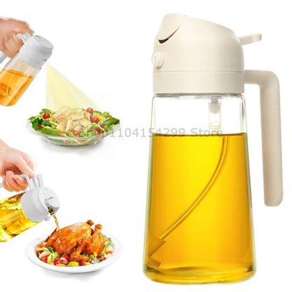 2-in-1 Oil Sprayer Dispenser Olive Oil Dispenser Oil Spray Bottle Plastic Spray Bottle for Cooking Air Fryer BBQ Baking Salad