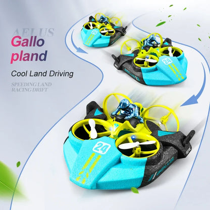 3 in 1 Amphibious RC Drone - Air Land Water Quadcopter with Waterproof Design & Cool Lights
