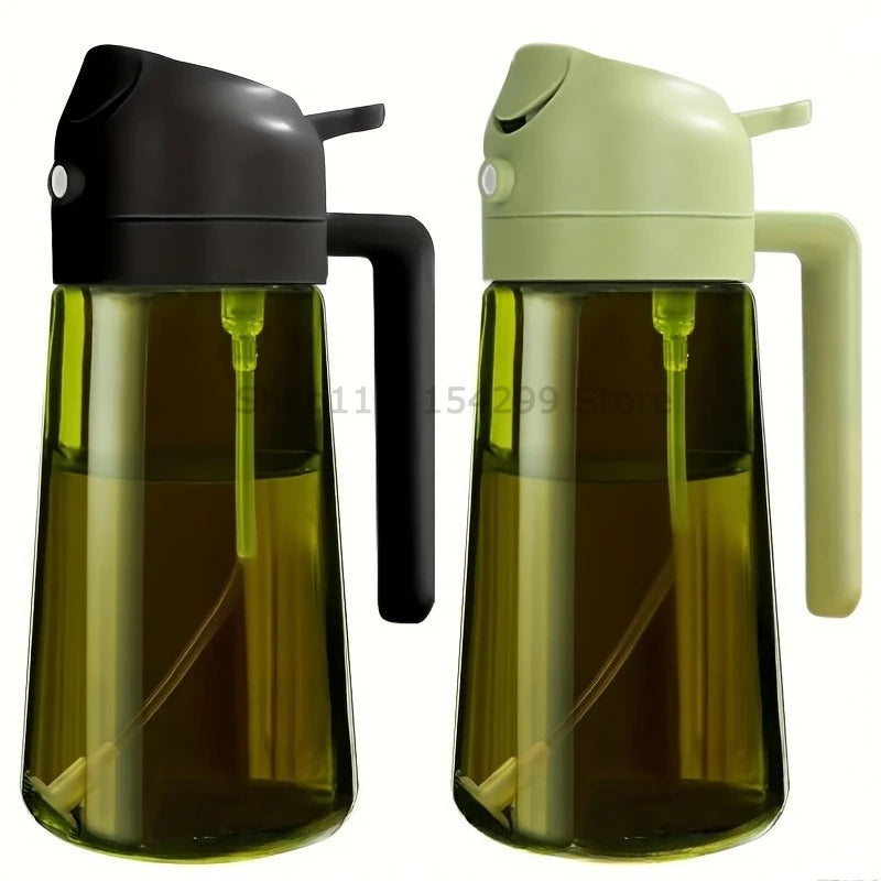 2-in-1 Oil Sprayer Dispenser Olive Oil Dispenser Oil Spray Bottle Plastic Spray Bottle for Cooking Air Fryer BBQ Baking Salad
