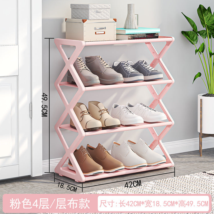 X-Type Shoe Rack - Easy Assembly Multi-Function Storage